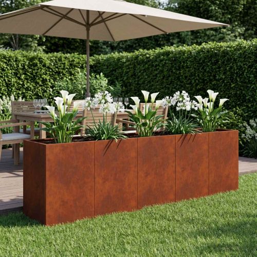 Градинска саксия Ръждясало 200 x 40 x 60 см Кортенова стомана
