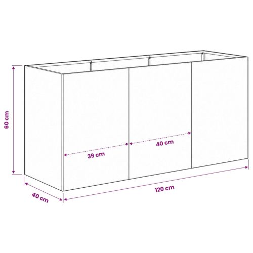 Градинска саксия Бяло 120 x 40 x 60 см