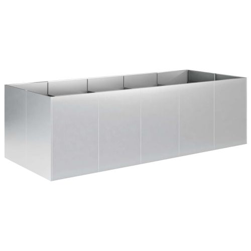 Градинска саксия Сребристо 200 x 80 x 60 см Поцинкована стомана