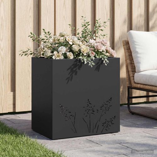 Градинска саксия Черно 50 x 30 x 49 см