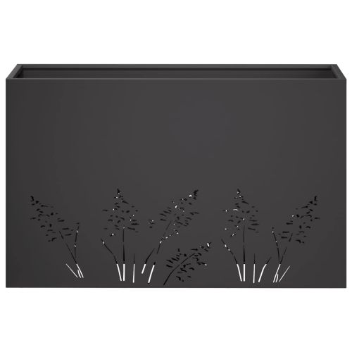 Градинска саксия 2 бр. Черно 80 x 30 x 49 см