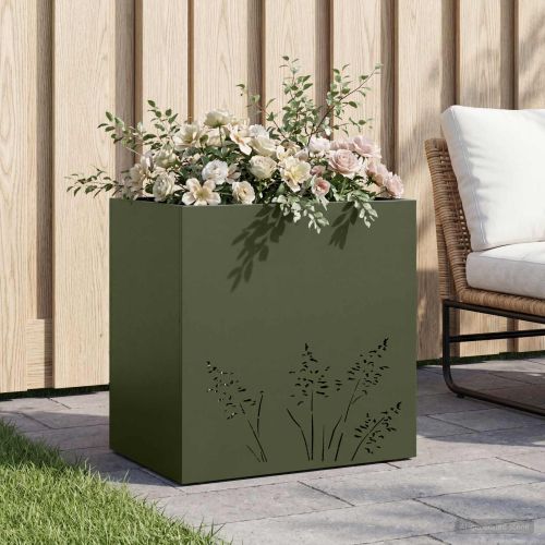 Градинска саксия Маслиненозелено 50 x 30 x 49 см