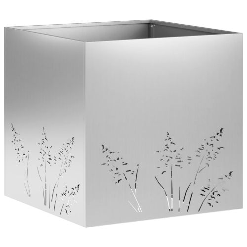 Градинска саксия Сребристо 50 x 50 x 49 cm Поцинкована стомана