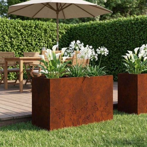 Градинска саксия Ръждясало 80 x 30 x 49 см Кортенова стомана