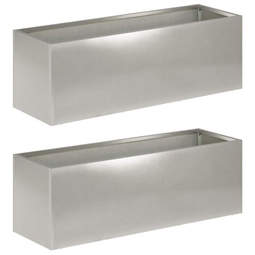 Градинска саксия 2 бр. Сребристо 40 x 20 x 20 см