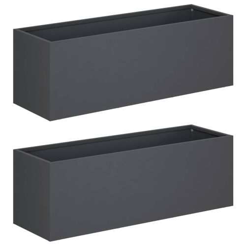 Градинска саксия 2 бр. Антрацит 60 x 20 x 20 см