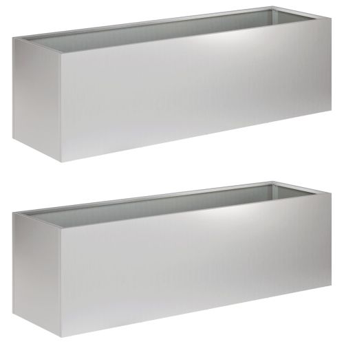Градинска саксия 2 бр. Сребристо 80 x 30 x 30 см