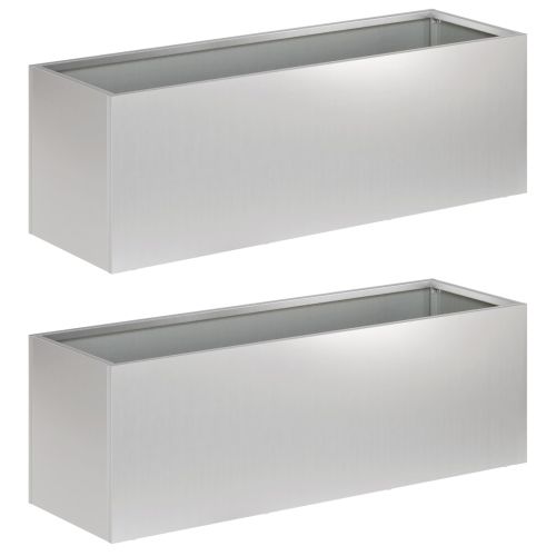 Градинска саксия 2 бр. Сребристо 40 x 20 x 20 см