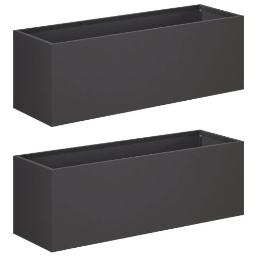 Градинска саксия 2 бр. Черно 40 x 20 x 20 см