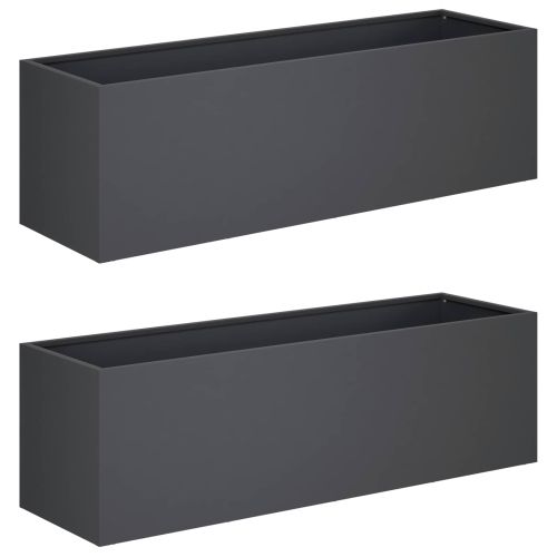 Градинска саксия 2 бр. Антрацит 80 x 30 x 30 см