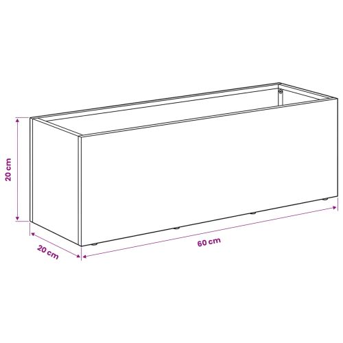 Градинска саксия Черно 60 x 20 x 20 см