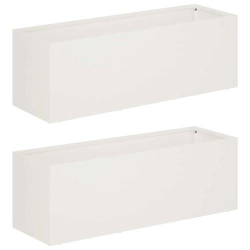 Градинска саксия 2 бр. Бяло 60 x 20 x 20 см