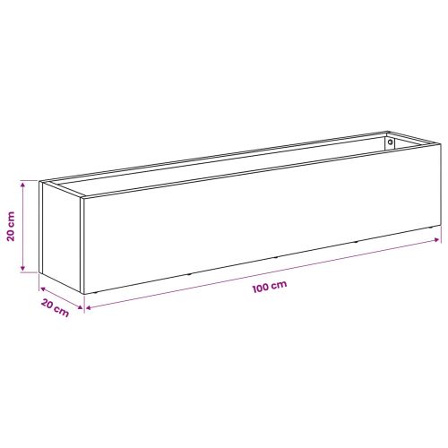 Градинска саксия 2 бр. Маслиненозелено 100 x 20 x 20 см