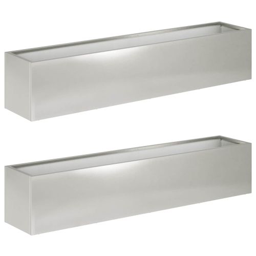 Градинска саксия 2 бр. Сребристо 80 x 20 x 20 см