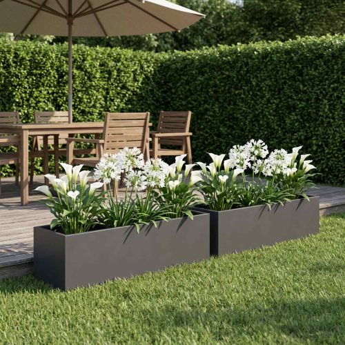 Градинска саксия 2 бр. Антрацит 80 x 20 x 20 см