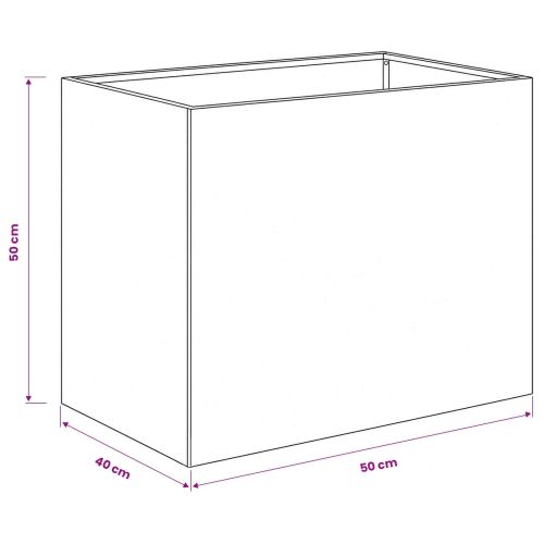 Градинска саксия 2 бр. Антрацит 50 x 40 x 50 см