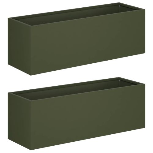 Градинска саксия 2 бр. Маслиненозелено 60 x 20 x 20 см
