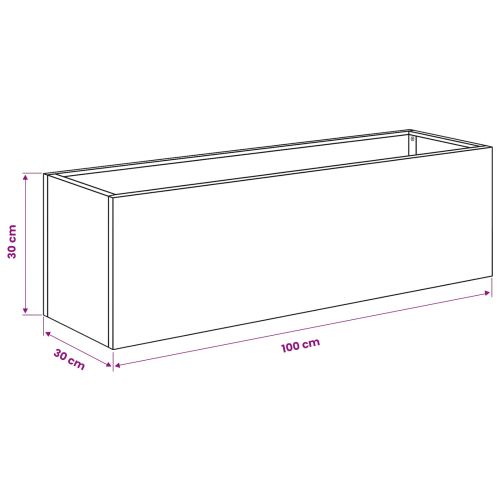 Градинска саксия 2 бр. Черно 80 x 30 x 30 см