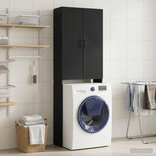 Тоалетна Шкаф HAARLEM Черно 66 x 25,5 x 190 см
