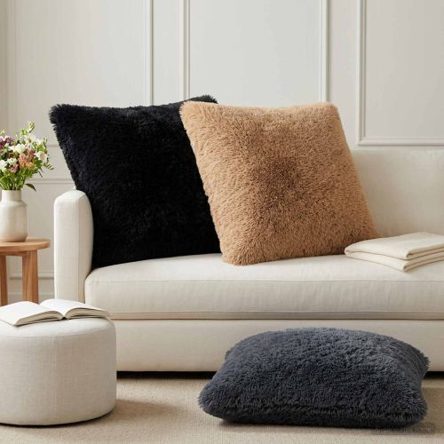 Калъфка за възглавница 6 pcs HEERLEN Черно 80 x 80 cm ПВ флийс