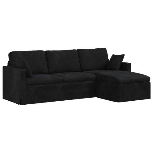 Диван Черно 228 x 134 x 80 см Кадифе