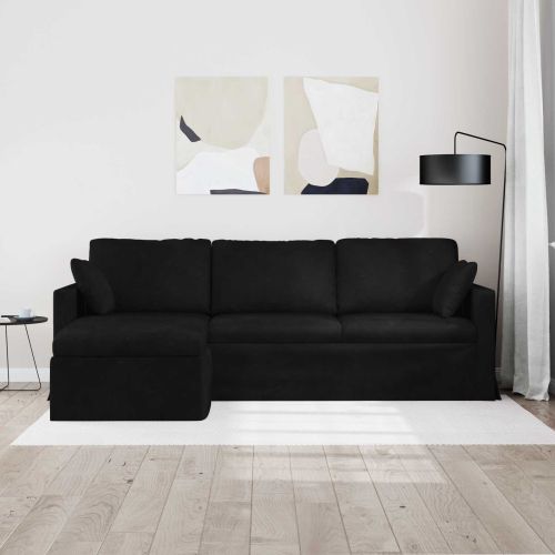 Диван Черно 228 x 134 x 80 см Кадифе