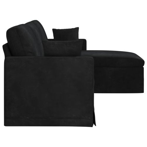 Диван Черно 228 x 134 x 80 см Кадифе