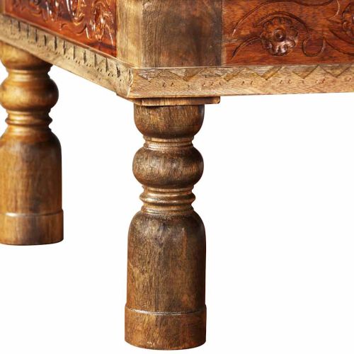 Маса за кафе, манго масив, акациево дърво, 110x60x38 см