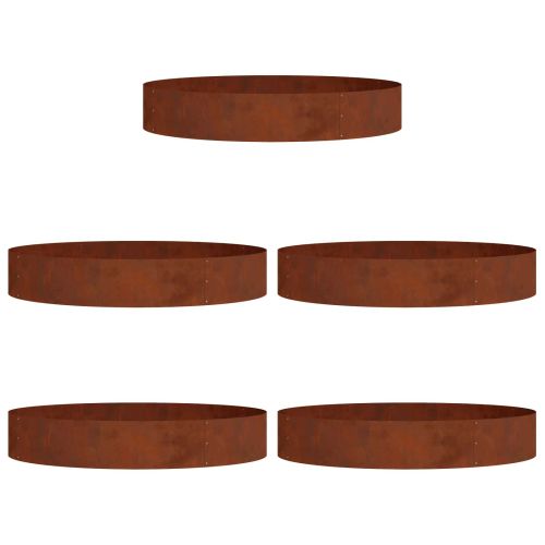Пръстен за саксия 5 бр. Ръждясало 120 x 120 x 20 см