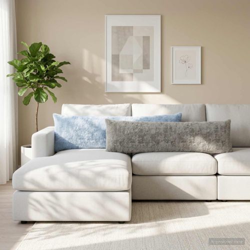 Калъфка за възглавница 2 бр. HEERLEN Светлосиво 40 x 145 см