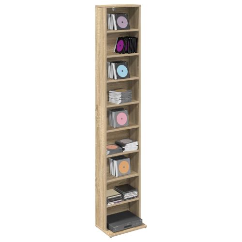 Кабинет за CD Дъб сонома 33 x 23,5 x 175 см Инженерна дървесина