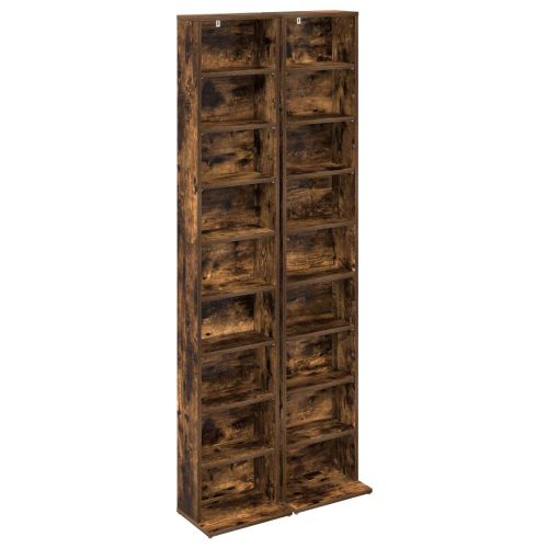 Кабинет за CD 2 бр. Опушен дъб 33 x 23,5 x 175 см