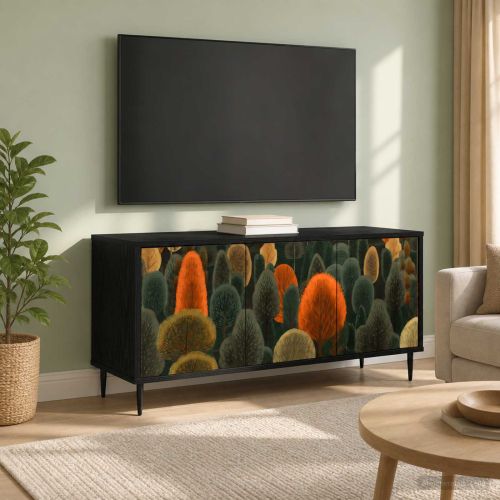 ТВ шкаф ZAANDAM 102 x 33 x 51 см Черен дъб Инженерна дървесина
