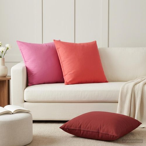 Калъфка за възглавница 6 pcs HEERLEN Розово 80 x 80 cm