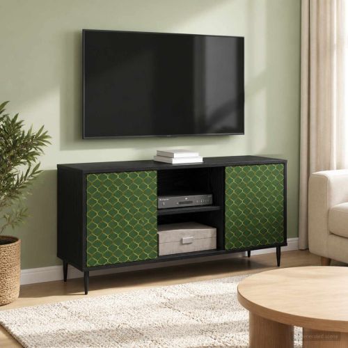 ТВ шкаф GELEEN 102 x 33 x 51 см Черен дъб Инженерна дървесина