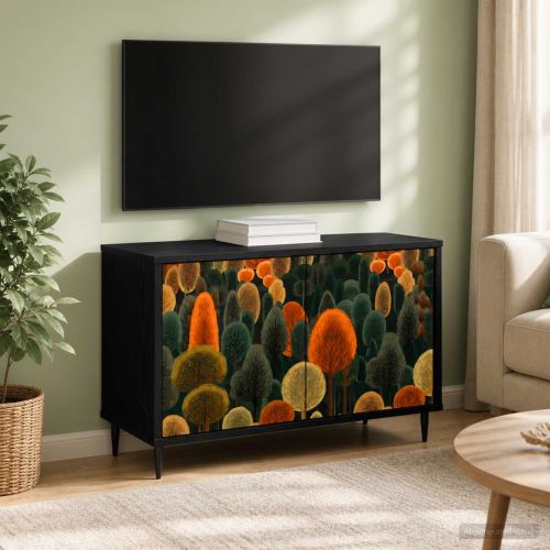 ТВ шкаф ZAANDAM 69 x 33 x 50,5 см Черен дъб Инженерна дървесина