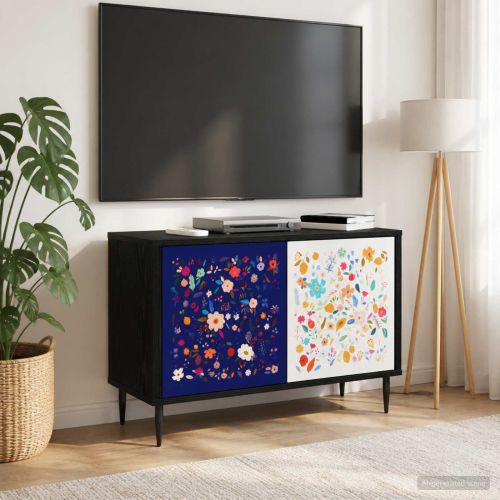 ТВ шкаф MAINZ 69 x 33 x 50,5 см Черен дъб Инженерна дървесина