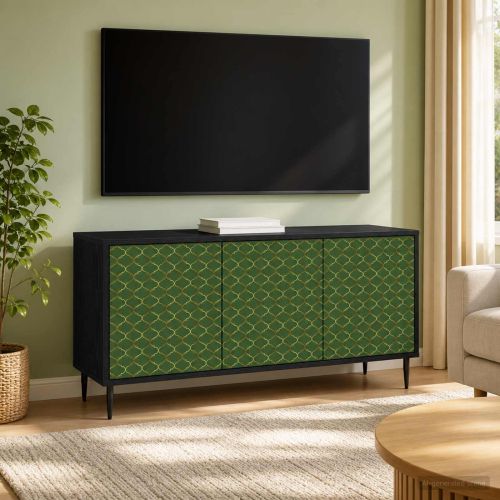 ТВ шкаф GELEEN 102 x 33 x 51 см Черен дъб Инженерна дървесина
