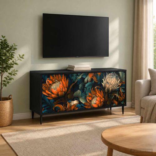 ТВ шкаф LOCHEM 102 x 33 x 51 см Черен дъб Инженерна дървесина
