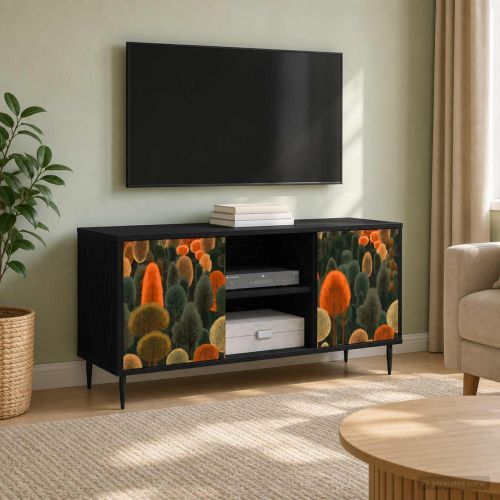 ТВ шкаф ZAANDAM 102 x 33 x 51 см Черен дъб Инженерна дървесина