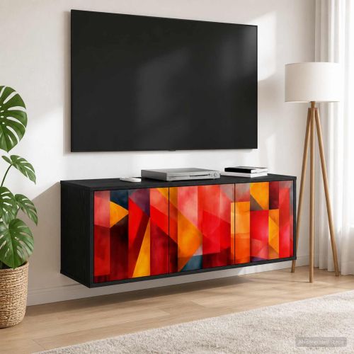 Стенен телевизионен шкаф HEESCH 102 x 33 x 40 см Черен дъб