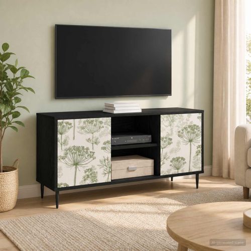 ТВ шкаф GOTHA 102 x 33 x 51 см Черен дъб Инженерна дървесина