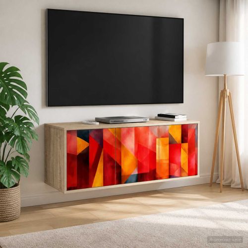Стенен телевизионен шкаф HEESCH 102 x 33 x 40 см Дъб сонома