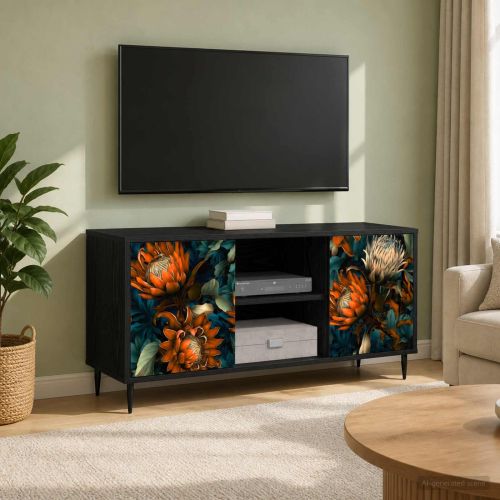 ТВ шкаф LOCHEM 102 x 33 x 51 см Черен дъб Инженерна дървесина