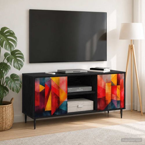 ТВ шкаф HEESCH 102 x 33 x 51 см Черен дъб Инженерна дървесина
