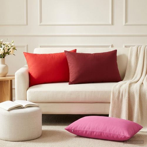 Калъфка за възглавница 6 pcs HEERLEN Червено 50 x 80 cm