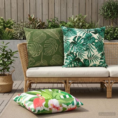 Калъфка за възглавница 6 pcs HEERLEN Мотив с листа 80 x 80 cm