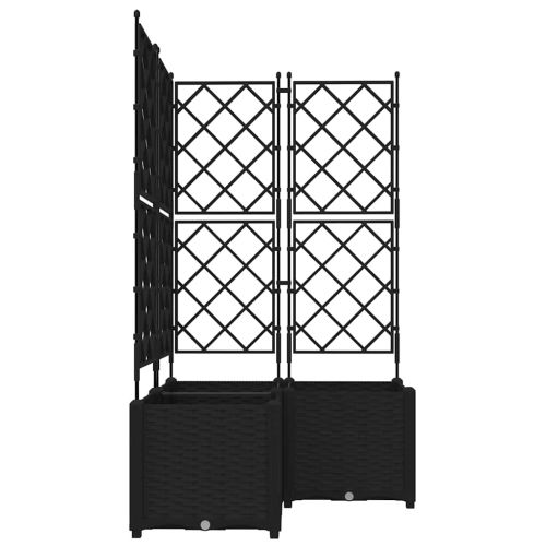 Градинска саксия 3 бр. Черно 80 x 80 x 143 см ПП
