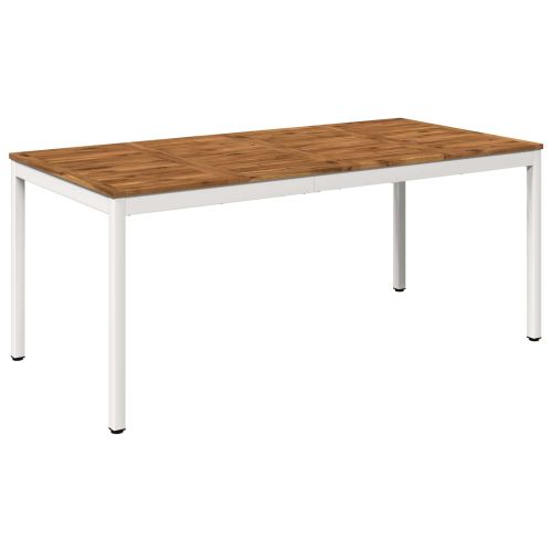 Маса за вечеря в градината Естествено и бяло 180 x 88,5 x 75 см
