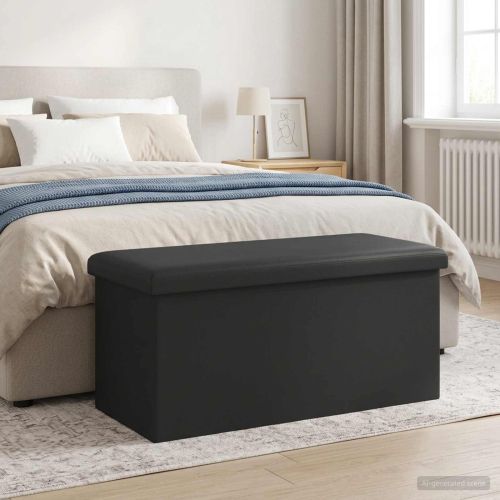 Сгъваема пейка за съхранение Сиво 180 кг 80 Л 77 x 38 x 38 см